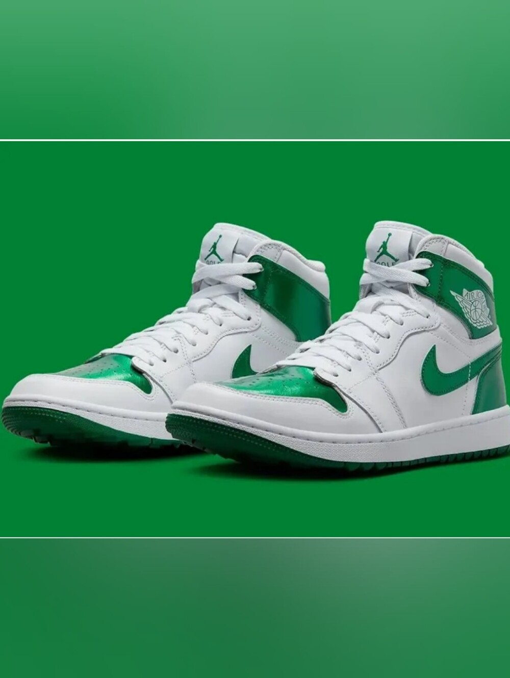 Nike Air Jordan 1 High G White / Pine Green Shoe Size 11.5 - DQ0660 130 NWOB